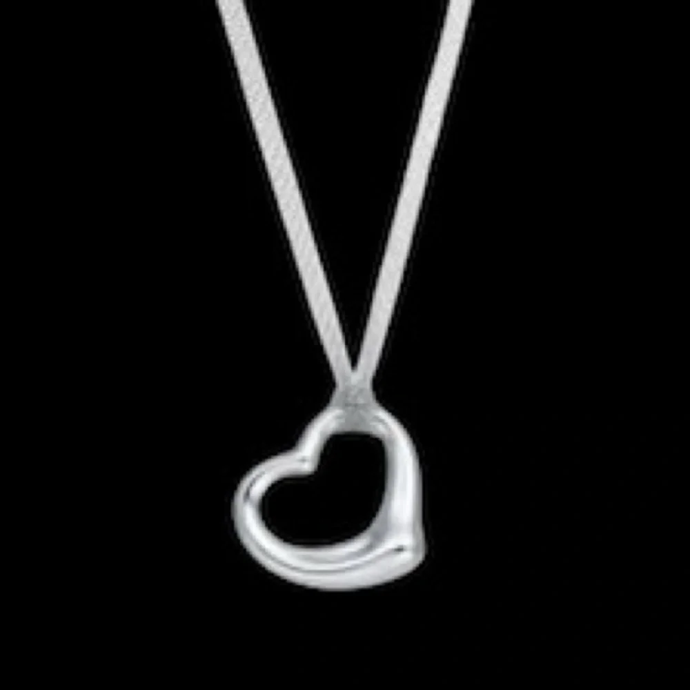 Tiffany & Co. Elsa Peretti Silver Open Heart Necklace